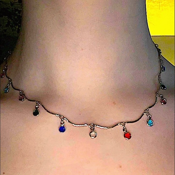 STERLING SILVER GEMSTONE DROP NECKLACE - Picture 5 of 8